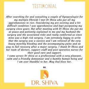 RK Testimonial on Dr Shiva Harikrishnan.