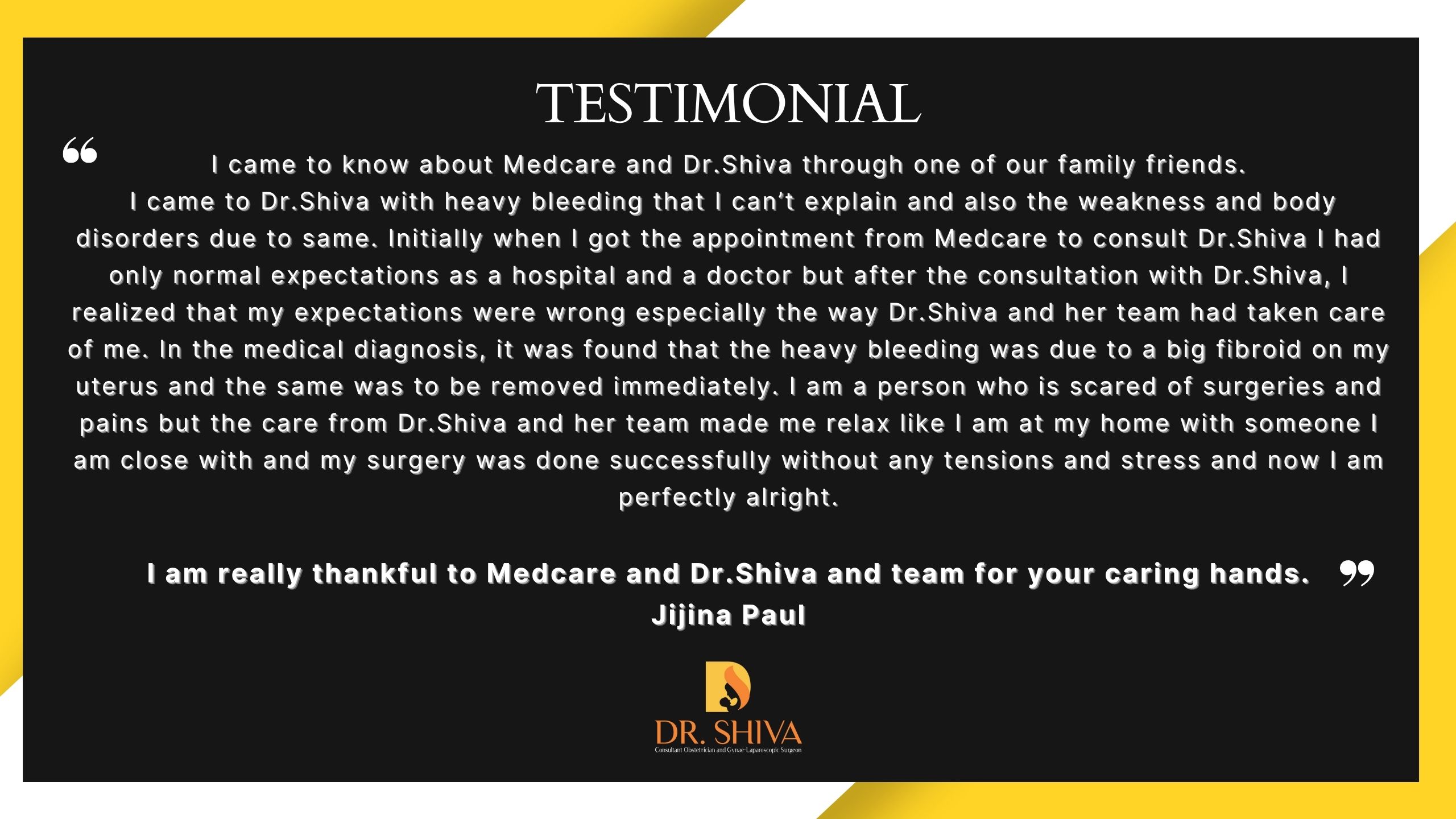 Testimonial for Dr Shiva