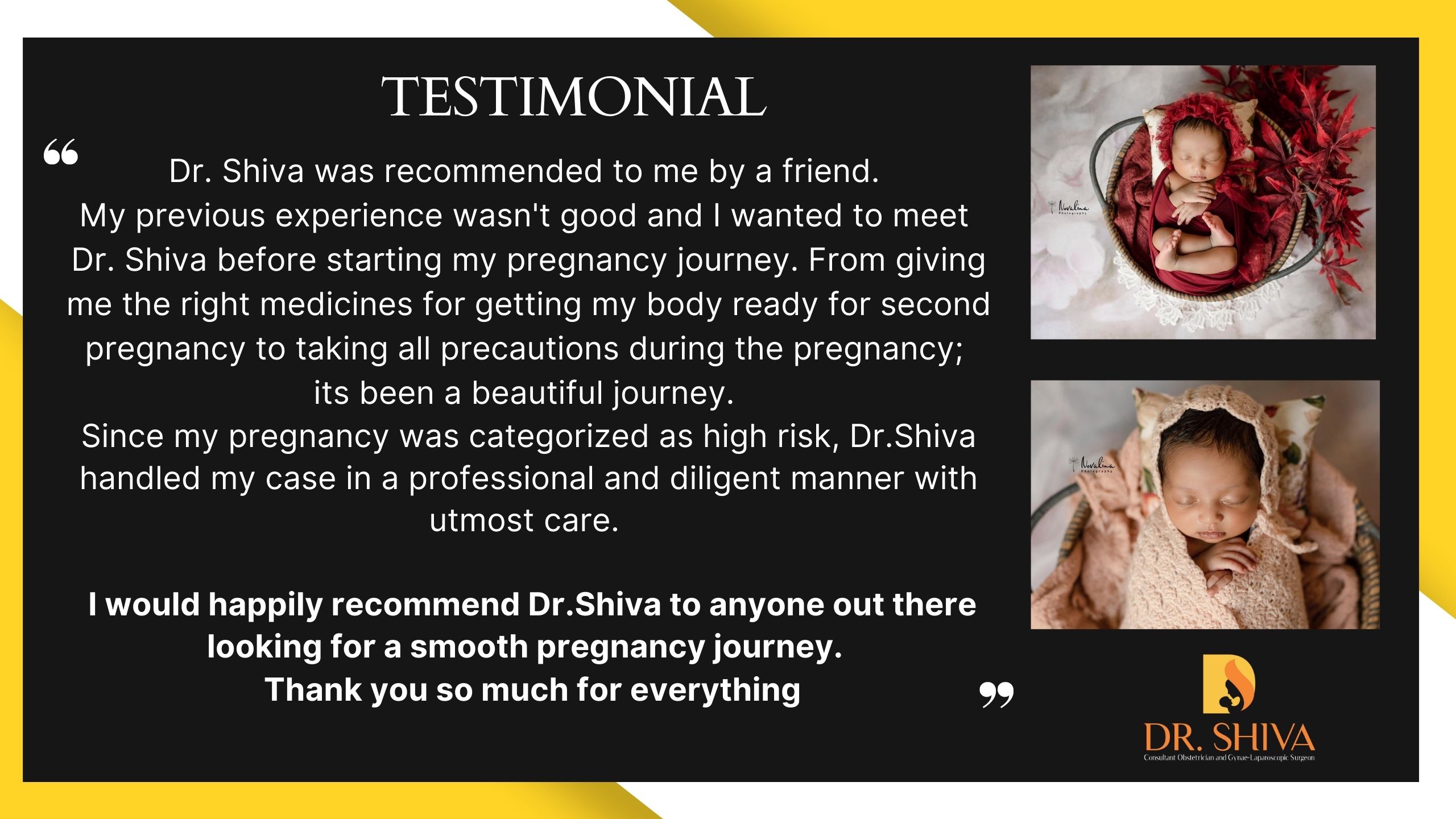 Dr Shiva Harikrishnan testimonial baby